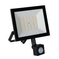   Miledo 50W 4500 lm IP 44 4000K fekete, alumínium természetes fehér kültéri LED reflektor, GRUN NV - opál edzett üveg búrával, 25 000 h élettartam