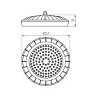Miledo 100W, 10000 lm, 4000K, Ø254 mm, IP65, természetes fehér kültéri csarnokvilágító LED lámpatest, HB UFO LED