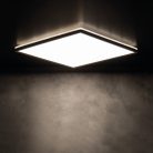 Miledo 17,5W, 1750 lm, 4000K, IP54, 300x300 mm, szögletes, fekete, műanyag házas természetes fehér LED mennyezeti lámpatest, AZPO LED