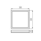 Miledo 17,5W, 1750 lm, 4000K, IP54, 300x300 mm, szögletes, fekete, műanyag házas természetes fehér LED mennyezeti lámpatest, AZPO LED