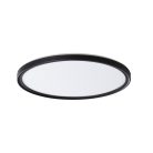 Miledo 18,5W, 1800 lm, 4000K, IP54, Ø290 mm, kerek, fekete, műanyag házas természetes fehér LED mennyezeti lámpatest, AZPO LED