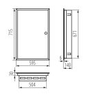Kanlux Ideal TS 230/400 AC, 4x24P, IP30, fali süllyesztett, fehér, ITS KP-DB-I-MF-424 fém elosztódoboz - acél kapcsolószekrény, tartós megoldás