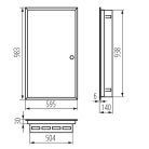 Kanlux Ideal TS 230/400V, 6x24P, 140x983x595 mm, IP30, fehér, acél fém kapcsolószekrény KP-DB-I-MF-624 - fali süllyesztett, DIN-sínre szerelhető