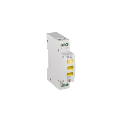 Kanlux Ideal TS 230V AC, 0.6W, 2.5A, 17.5x81x72 mm, fehér KLI-3Y hálózati feszültség jelző - TH35 sínre szerelhető, sárga LED, 5 év garancia
