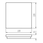 Kanlux 18W, 1550 lm, 4000K, IP54, 220x220 mm, szögletes, fehér, műanyag házas természetes fehér, mozgásérzékelős LED mennyezeti lámpatest, BENO LED