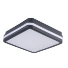 Kanlux 18W, 1400 lm, 4000K, IP54, 220x220 mm, szögletes, grafit, műanyag házas természetes fehér, mozgásérzékelős LED mennyezeti lámpatest, BENO LED