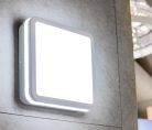 Kanlux 18W, 1400 lm, 4000K, IP54, 220x220 mm, szögletes, grafit, műanyag házas természetes fehér, mozgásérzékelős LED mennyezeti lámpatest, BENO LED