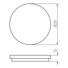 Kanlux 18W, 1550 lm, 4000K, IP54, Ø220 mm, kerek, fehér, műanyag házas természetes fehér LED mennyezeti lámpatest, BENO LED