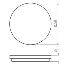 Kanlux 18W, 1550 lm, 4000K, IP54, Ø220 mm, kerek, fehér, műanyag házas természetes fehér, mozgásérzékelős LED mennyezeti lámpatest, BENO LED