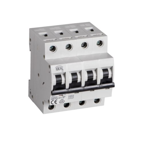Kanlux Ideal TS 10A, 400V, 4P, IP20, fehér, ITS KMB6-B10/4 kismegszakító - túlterhelés és zárlat elleni védelem