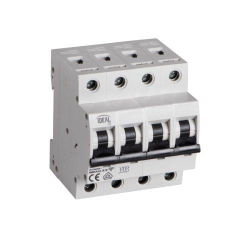 Kanlux Ideal TS 16A, 400V, 4P, IP20, fehér, ITS KMB6-B16/4 kismegszakító - túlterhelés és zárlat elleni védelem