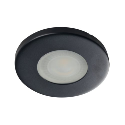 Kanlux Gx5,3, 12V, IP44/20, Ø85 mm, matt fekete, acél házas, kerek, mennyezeti spot lámpatest, MARIN