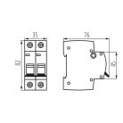 Kanlux Ideal TS 230/400V AC TH35 2P 2A C moduláris kismegszakító - 2 pólusú C karakterisztikájú 6 kA megszakítóképességű DIN sínre szerelhető 2 év garancia