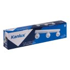 Kanlux 3xGU10, IP20, Ø90mm, fehér/ezüst, alumínium házas fali-mennyezeti lámpatest, GALOBA