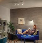 Kanlux 3xGU10, IP20, Ø90mm, fehér/ezüst, alumínium házas fali-mennyezeti lámpatest, GALOBA