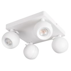   Kanlux 4xGU10, IP20, Ø90mm, fehér/ezüst, alumínium házas fali-mennyezeti lámpatest, GALOBA