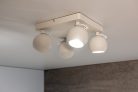 Kanlux 4xGU10, IP20, Ø90mm, fehér/ezüst, alumínium házas fali-mennyezeti lámpatest, GALOBA