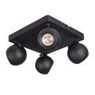 Kanlux 4xGU10, IP20, Ø90mm, fekete, alumínium házas fali-mennyezeti lámpatest, GALOBA