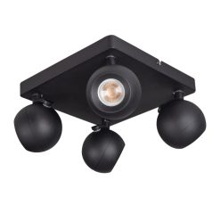   Kanlux 4xGU10, IP20, Ø90mm, fekete, alumínium házas fali-mennyezeti lámpatest, GALOBA