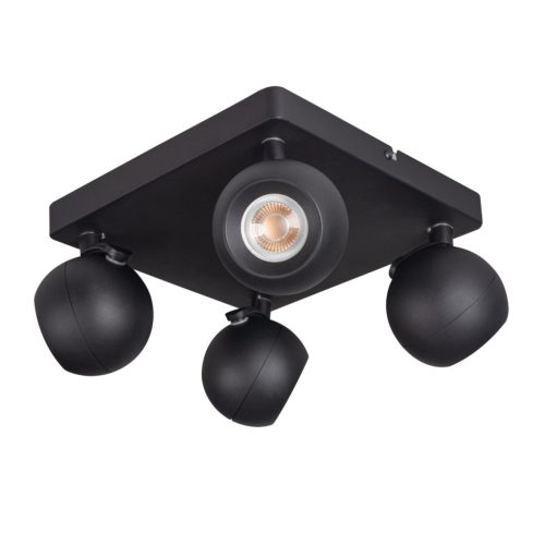 Kanlux 4xGU10, IP20, Ø90mm, fekete, alumínium házas fali-mennyezeti lámpatest, GALOBA