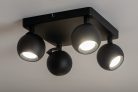 Kanlux 4xGU10, IP20, Ø90mm, fekete, alumínium házas fali-mennyezeti lámpatest, GALOBA