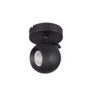 Kanlux GU10, IP20, Ø100mm, fekete/ezüst, alumínium házas fali-mennyezeti lámpatest, GALOBA