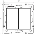Kanlux 10A, 250V, 71x71 mm, IP20, matt fekete, fali süllyesztett csillárkapcsoló, Logi – két lámpa vagy csoport vezérléséhez