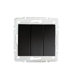   Kanlux 10A/250V AC, matt fekete, IP20, hármas csillárkapcsoló, LOGI – három lámpa/csoport vezérléséhez