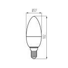 Kanlux IQ-LED 4,2W, 470 lm, 2700K, C37, E14, RA80, meleg fehér LED fényforrás - 3 év garancia, jó színvisszaadás, 25 000 h élettartam