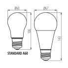 Kanlux IQ-LED 19W, 2452 lm, 2700K, E27, A67, RA80, meleg fehér LED fényforrás - 3 év garancia, jó színvisszaadás, 15000 h élettartam