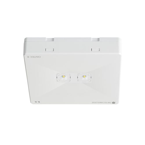 Kanlux 6,7W, 615 lm, IP20, 5000K, 130x130 mm, fehér, műanyag házas, hideg fehér vészvilágító lámpatest, ONTEC R - nyílt terű helyiségekben felhasználható