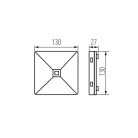 Kanlux 6,7W, 615 lm, IP20, 5000K, 130x130 mm, fehér, műanyag házas, hideg fehér vészvilágító lámpatest, ONTEC R - nyílt terű helyiségekben felhasználható