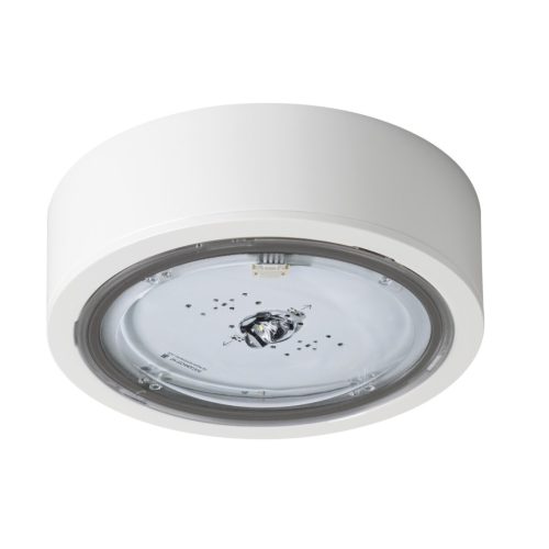Kanlux 6,4W, 238 lm, IP65, 5000K, Ø170 mm, fehér, műanyag házas, hideg fehér vészvilágító lámpatest, ITECH - nyílt terű helyiségekben felhasználható