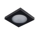 Kanlux 80x80 mm, GU10, IP44, fekete színű, alumínium házas, szögletes spot lámpa keret, FLINI