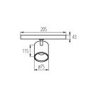 Kanlux 18W, 1800 lm, 4000K, RA90, Ø75 mm, fekete, alumínium házas, természetes fehér 360°-ban állítható sínre szerelhető lámpatest, ACORD ATL1