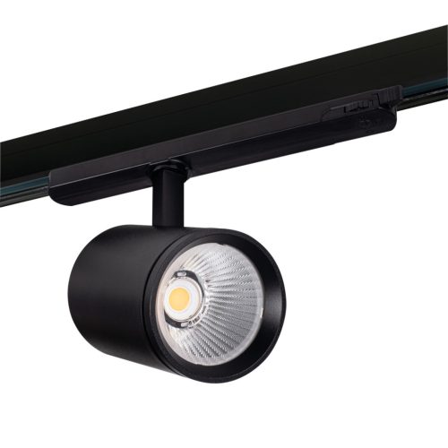 Kanlux 30W, 2850 lm, 3000K, RA90, Ø90 mm, fekete, alumínium házas, meleg fehér 360°-ban állítható sínre szerelhető lámpatest, ACORD ATL1