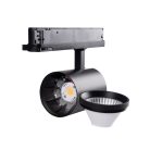 Kanlux 30W, 2850 lm, 3000K, RA90, Ø90 mm, fekete, alumínium házas, meleg fehér 360°-ban állítható sínre szerelhető lámpatest, ACORD ATL1