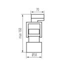 Kanlux GU10, Ø58 mm, fekete, alumínium házas sínre szerelhető lámpatest, ACORD ATL5