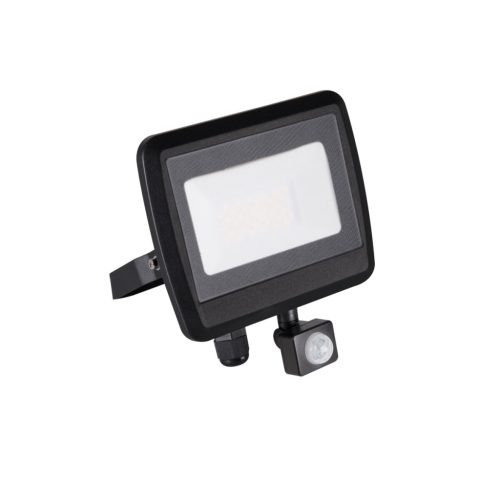 Kanlux 30W 2400 lm IP 44 4000K fekete, alumínium természetes fehér kültéri mozgásérzékelős LED reflektor, ANTEM LED - opál edzett üveg búrával