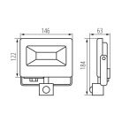 Kanlux 30W 2400 lm IP 44 4000K fekete, alumínium természetes fehér kültéri mozgásérzékelős LED reflektor, ANTEM LED - opál edzett üveg búrával