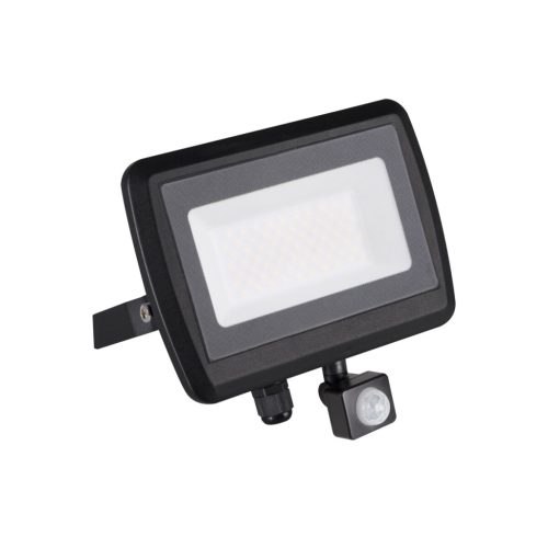 Kanlux 50W 4000 lm IP 44 4000K fekete, alumínium természetes fehér kültéri mozgásérzékelős LED reflektor, ANTEM LED - opál edzett üveg búrával