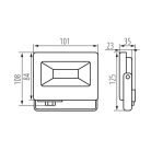 Kanlux 10W 800 lm IP 65 4000K fekete, alumínium természetes fehér kültéri LED reflektor, ANTEM LED - opál edzett üveg búrával