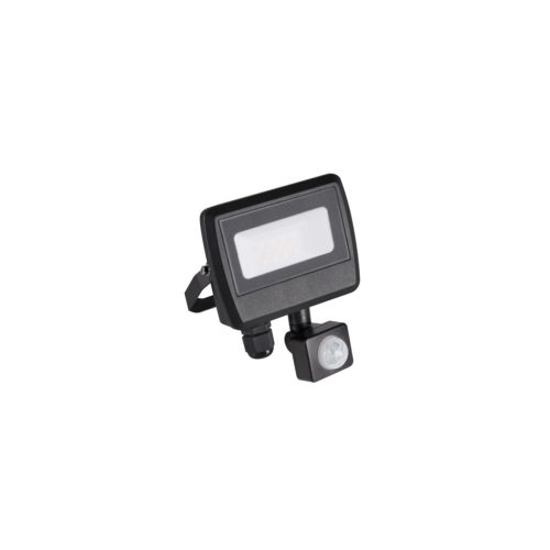 Kanlux 10W 800 lm IP 44 4000K fekete, alumínium természetes fehér kültéri mozgásérzékelős LED reflektor, ANTEM LED - opál edzett üveg búrával