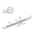 Kanlux 8W/m, 12V, 3000K 5m, COB LED IP65, 680 lm/m meleg fehér, kültéri folyamatos LED szalag, öntapadós