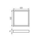 Kanlux, fehér, mennyezeti, acél ADTR-H 76MM 6060 W kiemelő keret, 600x600 mm, Logi – LED panel adapter kiemeléshez