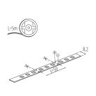 Kanlux 11W/m, 12V, 6000K 5m, 60 LED/m IP65, 900 lm/m hideg fehér, kültéri LED szalag, öntapadós