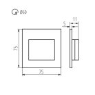 Kanlux 0,8W, 15 lm, 12V, 3000K, Ø75 mm meleg fehér süllyeszthető kerek műanyag lépcsővilágító - 30 000 h élettartam