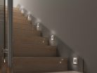 Kanlux 0,8W, 30 lm, 12V, 3000K, 75x75 mm meleg fehér süllyeszthető szögletes műanyag lépcsővilágító - 30 000 h élettartam