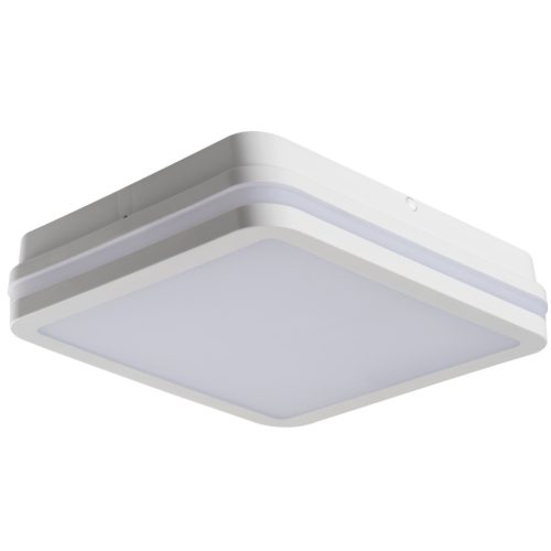 Kanlux 24W, 2060 lm, 4000K, IP54, 260x260 mm, szögletes, fehér, műanyag házas természetes fehér, mozgásérzékelős LED mennyezeti lámpatest, BENO LED