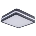 Kanlux 24W, 1920 lm, 4000K, IP54, 260x260 mm, szögletes, grafit, műanyag házas természetes fehér, mozgásérzékelős LED mennyezeti lámpatest, BENO LED